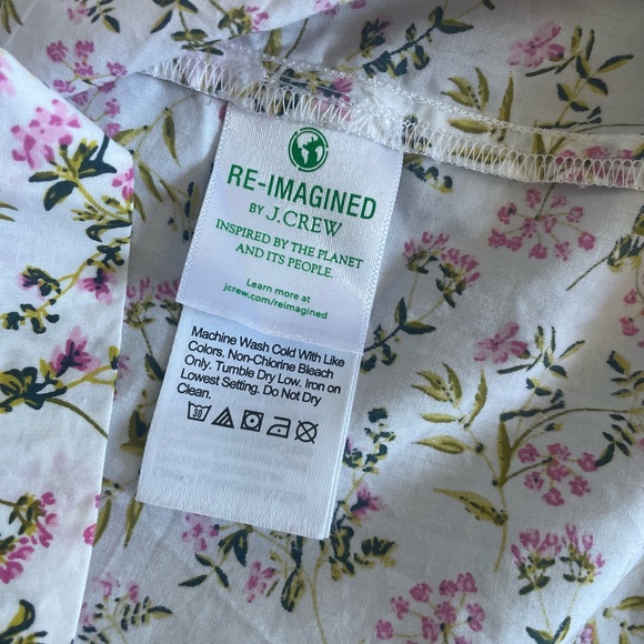 J.Crew Tie Sleeve Cotton Top-Meadow Floral Print-Small-NWOT - Picture 8 of 10
